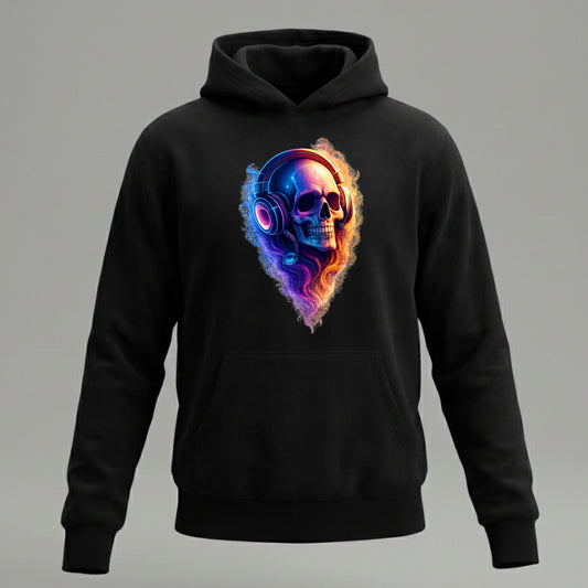 جمجمة النيون – تيشيرت وهودي بتصميم جرافيك نيون فاخر